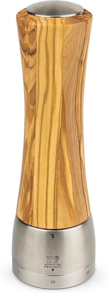 Peugeot Madras Salzmühle Edelstahl Holz Olivenholz Edelstahl Edelstahl 210 mm Frankreich
