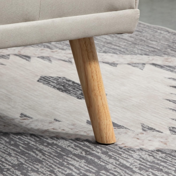 HOMCOM Schlafsofa Dreisitzer mit Bettfunktion, Einzelbett mit Kissen, Bettsofa 1 Teile, für Wohnzimmer, Beige Bild 9