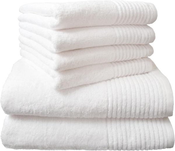Dyckhoff Handtuch Set Brillant, Walkfrottee (Set, 6-St), mit Streifenbordüre,4 Handtücher (50x100cm), 2 Duschtücher (70x140cm)