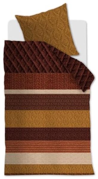 beddinghouse Flanell Bettwäsche Lowie Größe 135x200/80x80 cm, terra