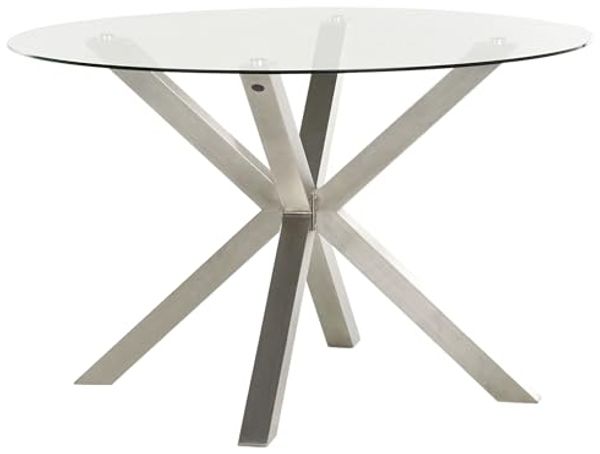 Gartentisch MALETTO 120 cm 120 cm Glas Silber