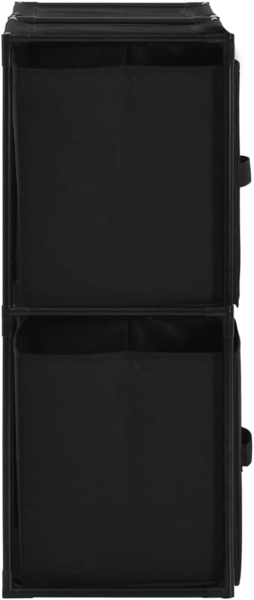vidaXL Lagerschrank mit 4 Stoffkörben Schwarz 63×30×71 cm Stahl 282462 Bild 5