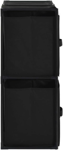 vidaXL Lagerschrank mit 4 Stoffkörben Schwarz 63×30×71 cm Stahl 282462 Bild 4