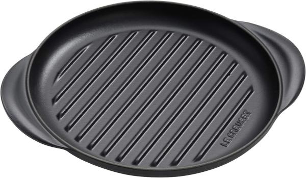 Le Creuset Grillplatte Rund 25cm, Schwarz