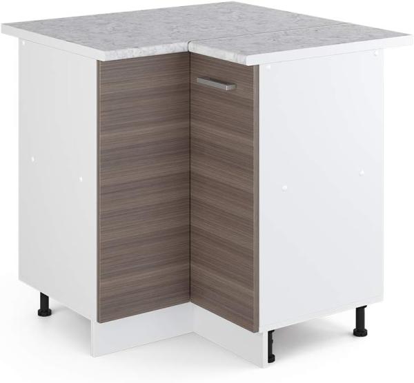 Vicco Küchenschrank R-Line Hängeschrank Unterschrank Küchenzeile Küchenunterschrank Arbeitsplatte, Möbel verfügbar in anthrazit und weiß (edelgrau mit Arbeitsplatte, Eckunterschrank 87 cm)