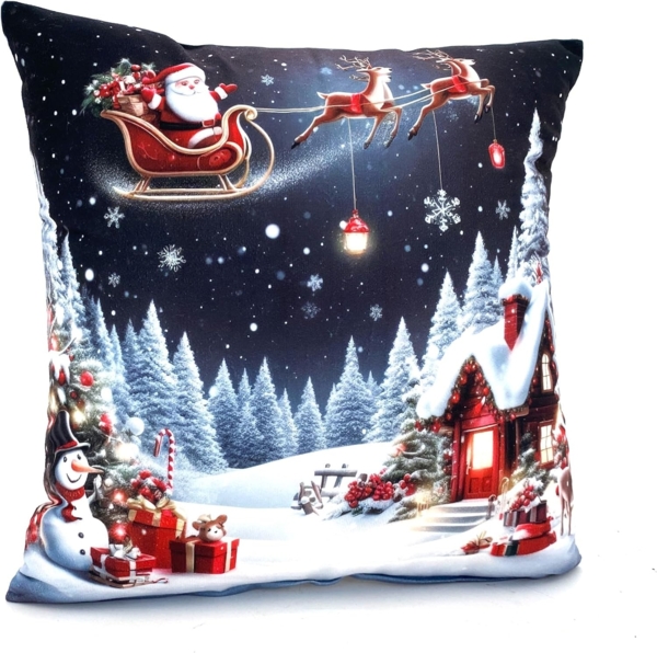 heimtexland Dekokissen Weihnachten Kissenhülle Chalet Landhaus Deko Kissen Vichy Karo Typ652, Deko Kissen I 40x40 I Geschenk I kuschelig weich