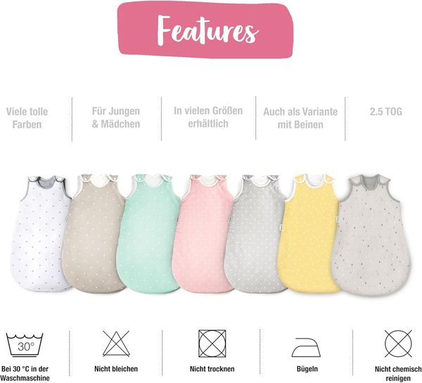 Ehrenkind Ganzjahresschlafsack Schlafsack Rund 2.5 TOG, Bio-Baumwolle, Baby Schlafsack (Standard 100 by OEKO-TEX, 100% Bio-Baumwolle, Ganzjahresschlafsack, 2.5 TOG), Schlafsack Baby 2.5 TOG, Babyschlafsack Bild 6