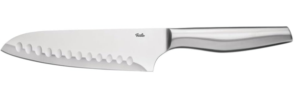 Fissler Santokumesser Essential, breite Klinge, Halbkropf, leicht gebogenes Klingenprofil, Kullen