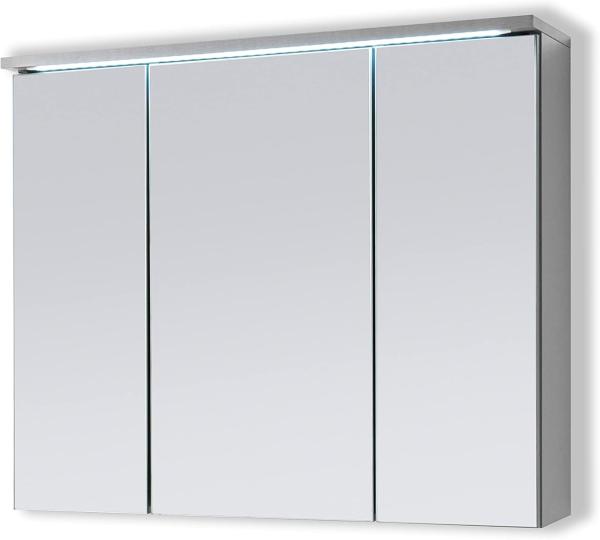 AILEENSTORE Spiegelschrank Badmöbel mit Beleuchtung DUO 80 cm LED Grau