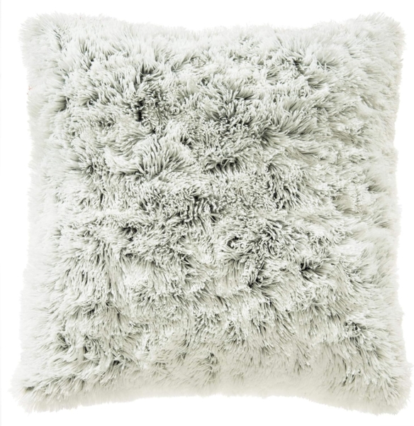 CelinaTex Dekokissen Shetland Deko Kissen Zierkissen Sofakissen Flokati 45x45cm creme/grau, flauschig,kuschelweich,weich,Wohnraumdekoration,waschbar,effektvoll