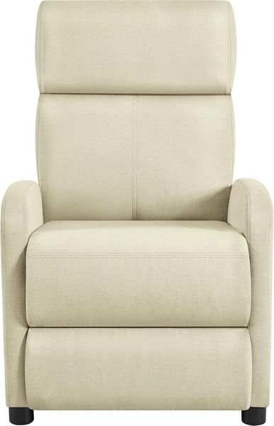 Yaheetech Relaxsessel Fernsehsessel Einzelsofa Ruhesessel mit Verstellbarer Beinablage Liegesessel aus Leinenstoff Beige