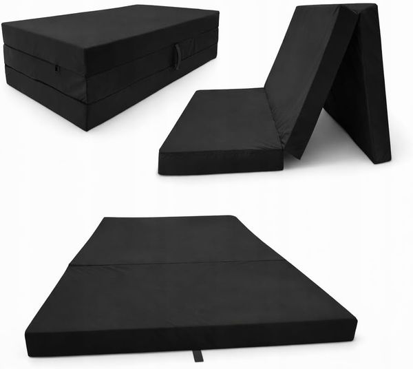 Odolplusz Faltmatratze Klappmatratze Matratze faltbar klappbar Gästematratze Reisematratze 65 x 180 x 7 cm (Schwarz)