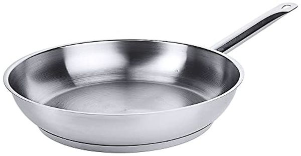 Contacto Edelstahl Bratpfanne 32 cm, seidenmatt gebürstet, verkapselter Sandwichboden, induktionsgeeignet