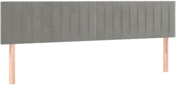 vidaXL Boxspringbett mit Matratze Hellgrau 160x200 cm Samt 3131087 Bild 6