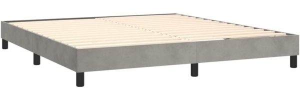 vidaXL Boxspringbett mit Matratze Hellgrau 160x200 cm Samt 3131087 Bild 4