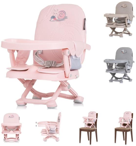 Chipolino Kinderstuhl Lollipop Sitzerhöhung Boostersitz Tisch abnehmbar klappbar rosa Baby