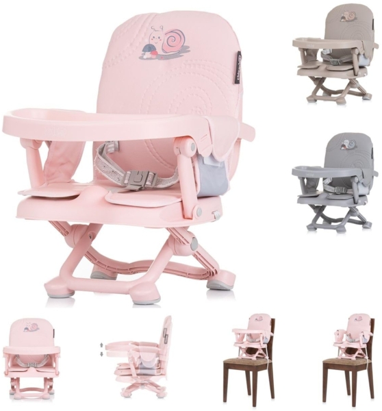 Chipolino Kinderstuhl Lollipop Sitzerhöhung Boostersitz Tisch abnehmbar klappbar rosa Baby