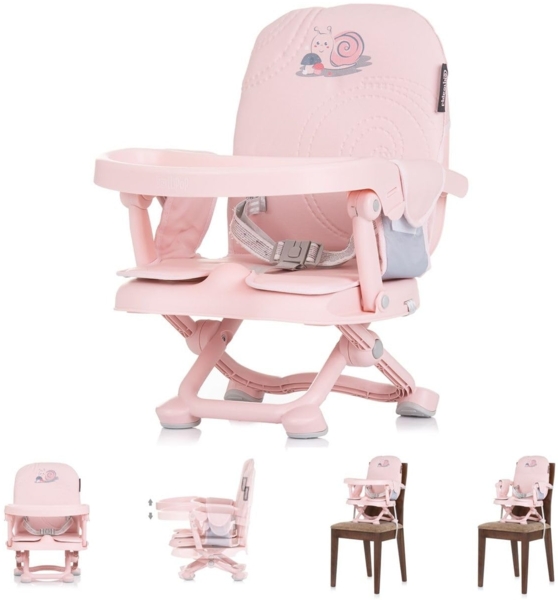 Chipolino Kinderstuhl Lollipop Sitzerhöhung Boostersitz Tisch abnehmbar klappbar rosa Baby