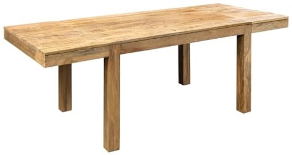 riess-ambiente Esstisch PURE 120-200cm natur - Mangoholz, ausziehbar, massiv, robust, Unikat (Einzelartikel, 1-St), verlängerbarer Wohnzimmertisch für 8+ Personen - ideal für Essbereich