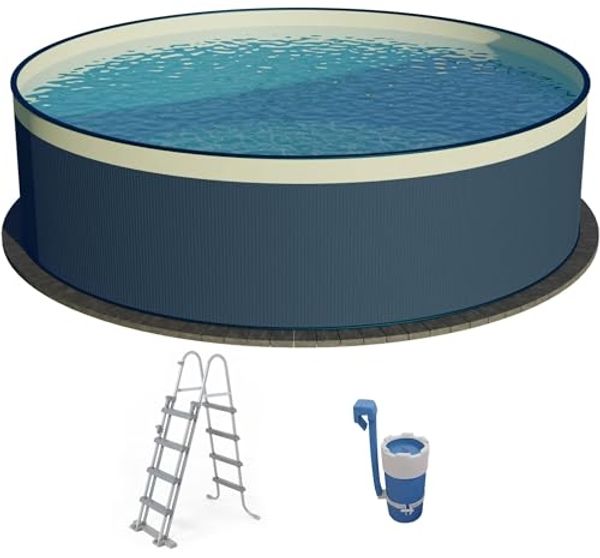 SUMMER FUN Rundpool SKIMMY II (Set, 3-tlg), mit Sicherheitsleiter und Kartuschenfilteranlage