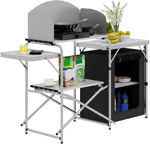 Woltu Campingtisch, faltbar tragbar inkl. Tragetasche mit Aluminiumgestell