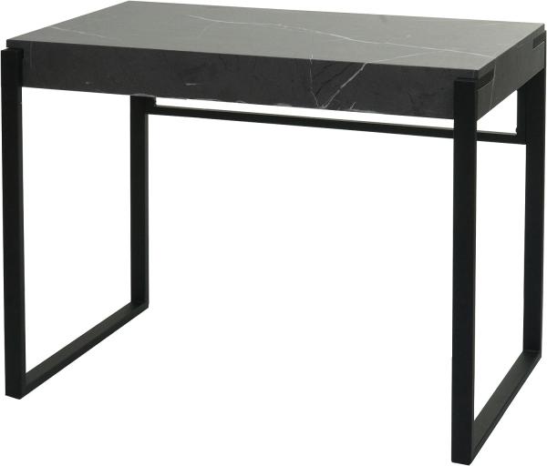 Konsolentisch HWC-L53, Telefontisch Arbeitstisch Beistelltisch Ablagetisch, Metall 80x100x54cm ~ Marmor-Optik grau