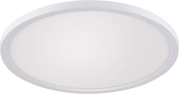 LeuchtenDirekt LED Deckenleuchte FLAT, weiss, 1xLED-Board/20W/2700-5000K, Innenleuchte, IP20, dimmbar, Funk-FB, CCT, Memoryfunktion, rund, 15571-16