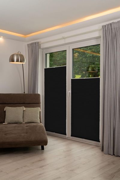 K-home 872765-23 Klemmfix-Plissee 75x130 cm (B x L) Anthrazit Lichtschutz +++ Moderne Crushed Optik +++