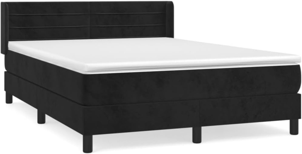 vidaXL Boxspringbett mit Matratze Schwarz 140x190 cm Samt 3131017 Bild 3