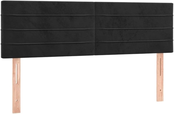 vidaXL Boxspringbett mit Matratze Schwarz 140x190 cm Samt 3131017 Bild 6