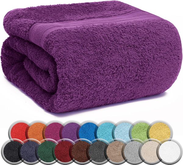 NatureMark SAUNATÜCHER Premium Qualität 80x200 cm SAUNATUCH Sauna-Handtuch 100% Baumwolle Farbe: Lila