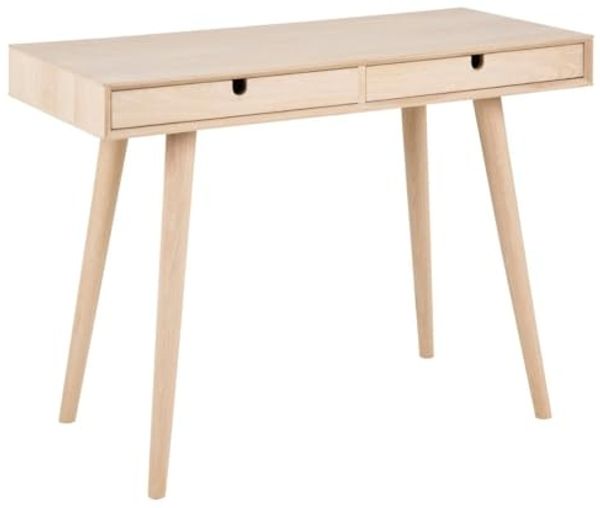 AC Design Furniture Lena Schreibtisch, B: 100 x T: 45 x H: 74 cm, Natur, Massiv/Furnier Eiche, 1 Stk.