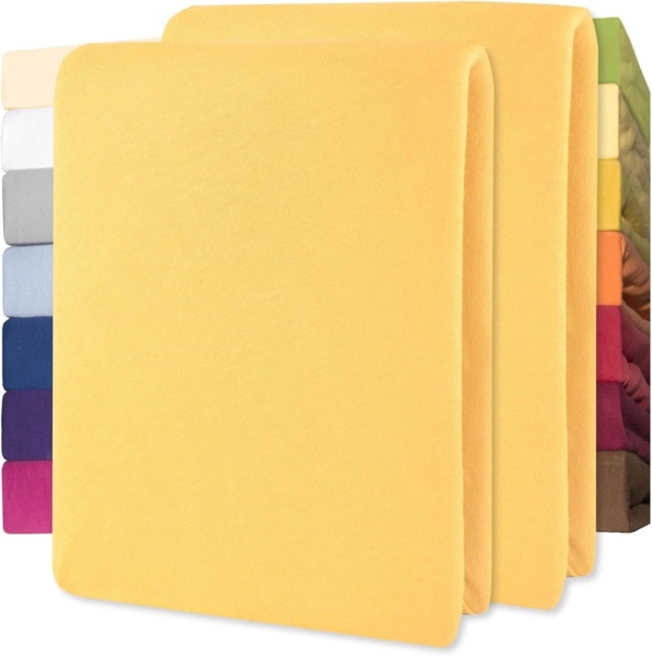 CelinaTex Jersey Spannbettlaken Lucina für Kids 60x120-70x140 cm Creme gelb 100% Baumwolle gekämmt superweich Oeko-TEX