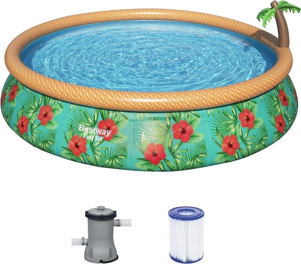 Bestway Fast Set Aufblasbares Pool-Set Paradise Palms 457x84 cm 92846