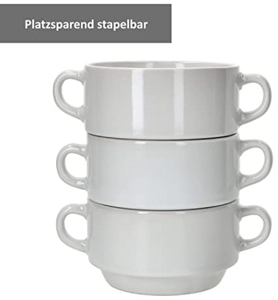 MamboCat Suppenschüssel 6er Set Stiva Suppenschale weiß 250 ml, Porzellan Bild 4