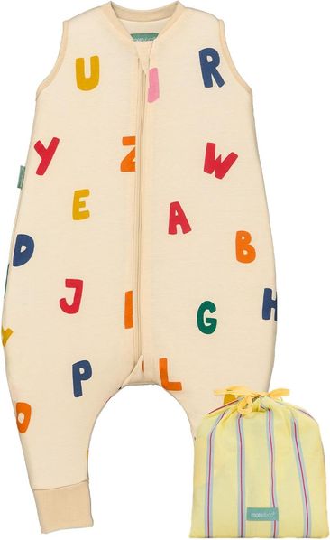 molis&co - Baby Schlafsack mit Füßen - Ideal für Frühling und Herbst - Babyschlafsack mit Füßen 1 tog - Leicht gepolstert - 100% Baumwolle (Oeko-TEX 100), Premium Qualität - ABC (70 cm)