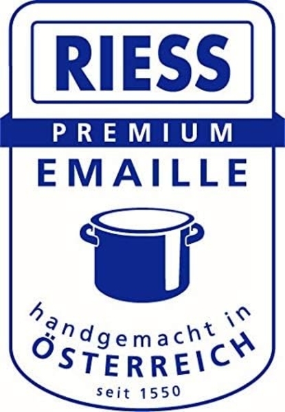 Riess Kasserolle mit Glasdeckel Ø20cm 2 Liter Nouvelle Rosso extrastark Emaille Bild 3