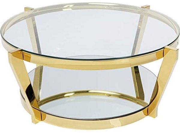 Kare Couchtisch Monocolo Gold Ø90cm Couch-und Sofatische, Edelstahl, 38 x 90 x 90 cm