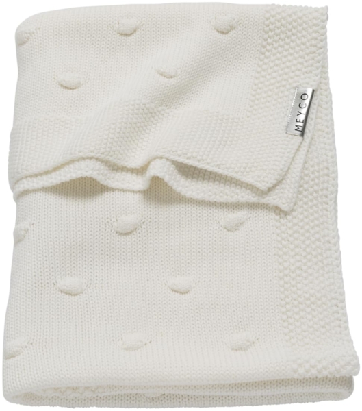 Meyco Knots Silverline Bettdecke mit Knoten, Off White , 100x150 cm