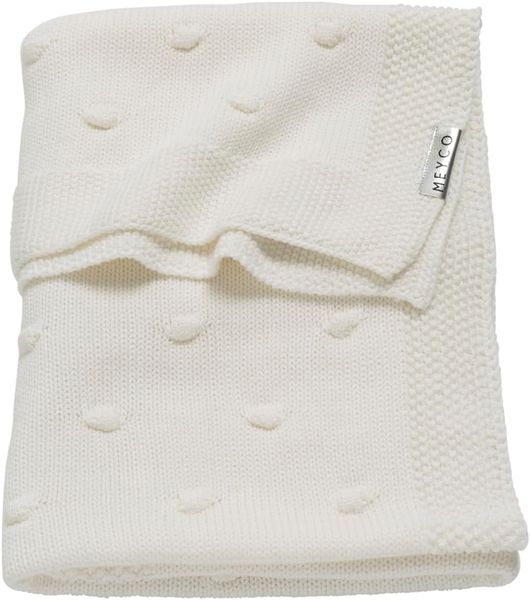 Meyco Knots Silverline Bettdecke mit Knoten, Off White , 100x150 cm