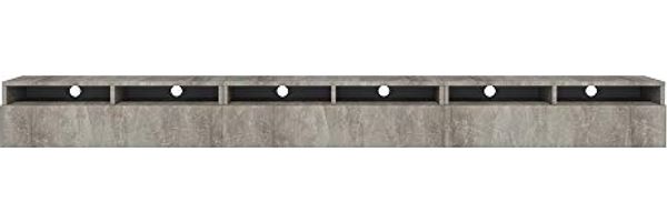 Selsey REDNAW - TV-Schrank/modernes TV-Board für Wohnzimmer, stehend/hängend, 300 cm breit (Betonoptik ohne LED)