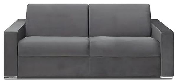 Vente-unique - CALITO Sofa SamtStoff Grau - B 223 cm94 cm x H 85 cm x L 216 cm