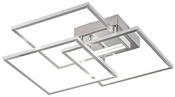 LED Deckenleuchte, silber, warmweiß, L 48 cm, MANAS