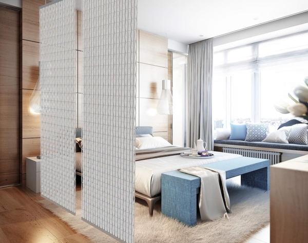 YourCasa Paravent Raumteiler hängend – Lichtdurchlässige Trennwand & Deko, 118x240cm