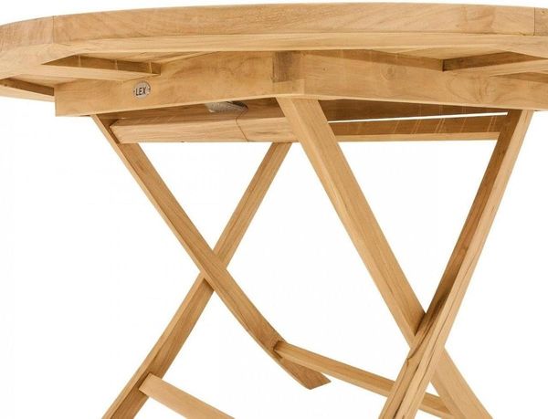 Premium Teak Klapptisch rund Gartentisch Gartenmöbel Teaktisch Holztisch 120cm Bild 4
