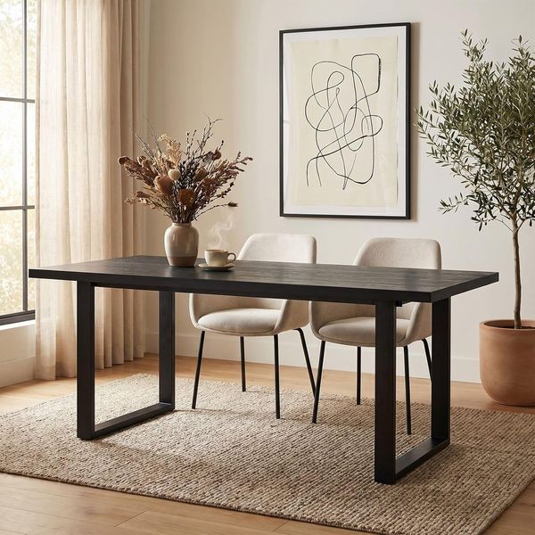 IDIMEX Esstisch LESINA, Esszimmertisch 160x80 cm mit MDF-Platte und Metallgestell Schwarz