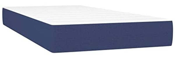 vidaXL Boxspringbett mit Matratze Blau 200x200 cm Stoff, Härtegrad: H2 [3141887] Bild 5