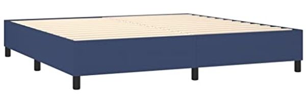 vidaXL Boxspringbett mit Matratze Blau 200x200 cm Stoff, Härtegrad: H2 [3141887] Bild 4