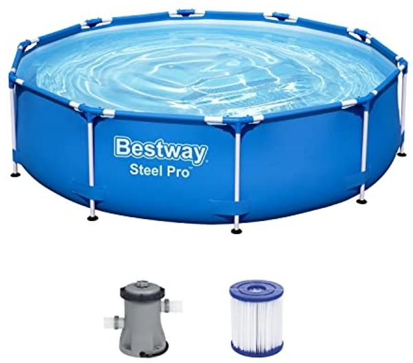Bestway 'Steel Pro' Frame Pool, inkl. Filterpumpe, Stahl / Kunststoff blau, Ø 305 x H 76 cm