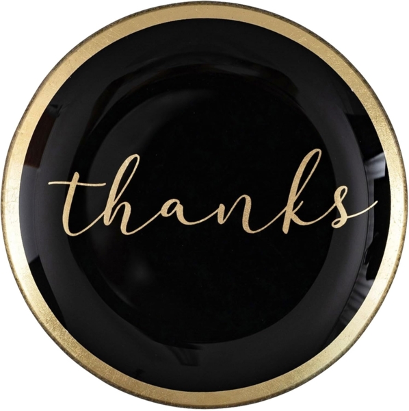 Gift Company Love Plates Glasteller M Thanks rund schwarz
